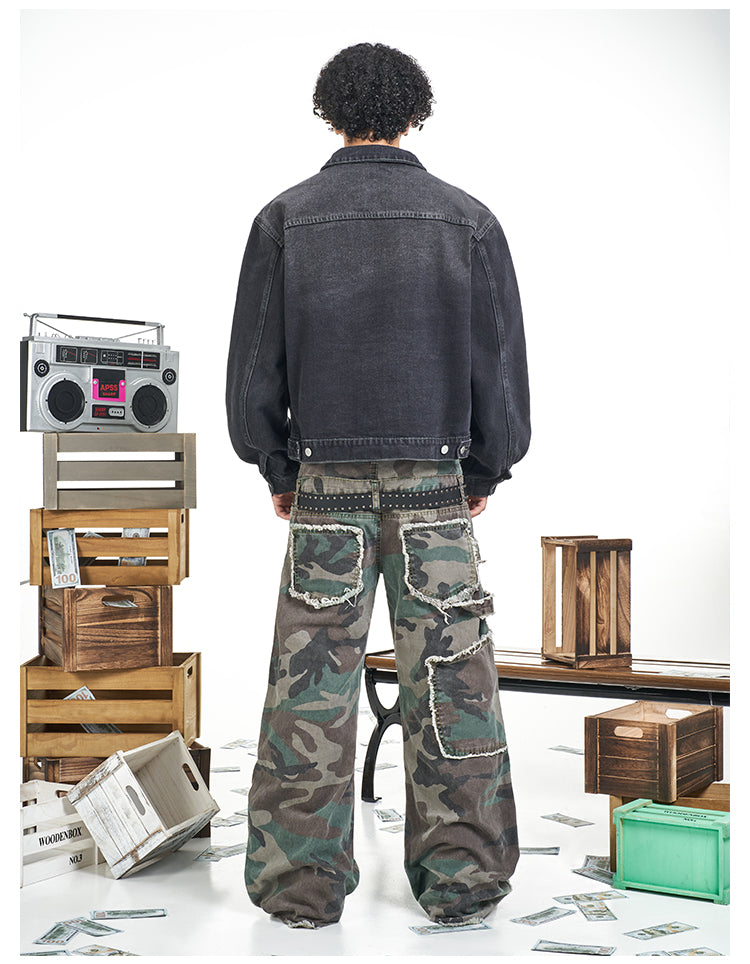 F3F Select Basic Washed Black Denim Jacket | Face 3 Face