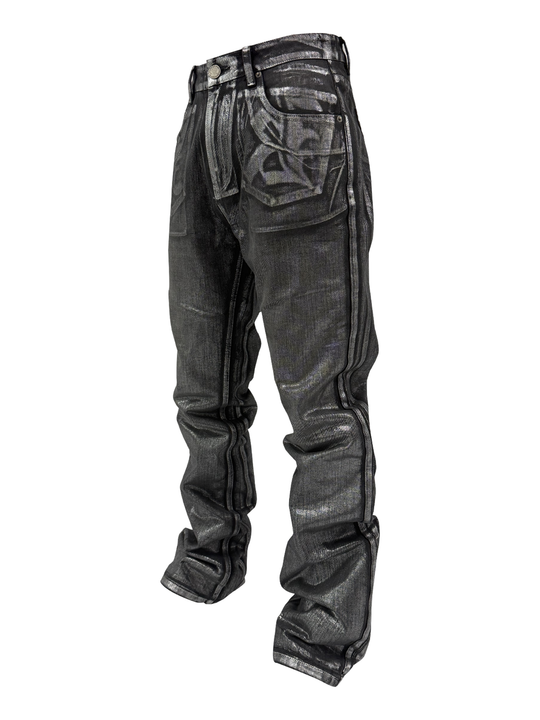 KARMANISTIC Waxed Silver Jeans | Face 3 Face