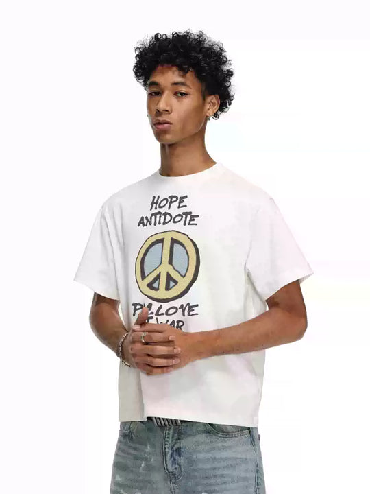 ANTIDOTE Hand-Painted Peace Symbol Tee | Face 3 Face