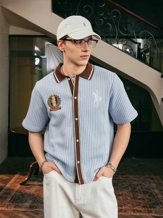 Harsh and Cruel Vacation Color Block Knit Shirt | Face 3 Face