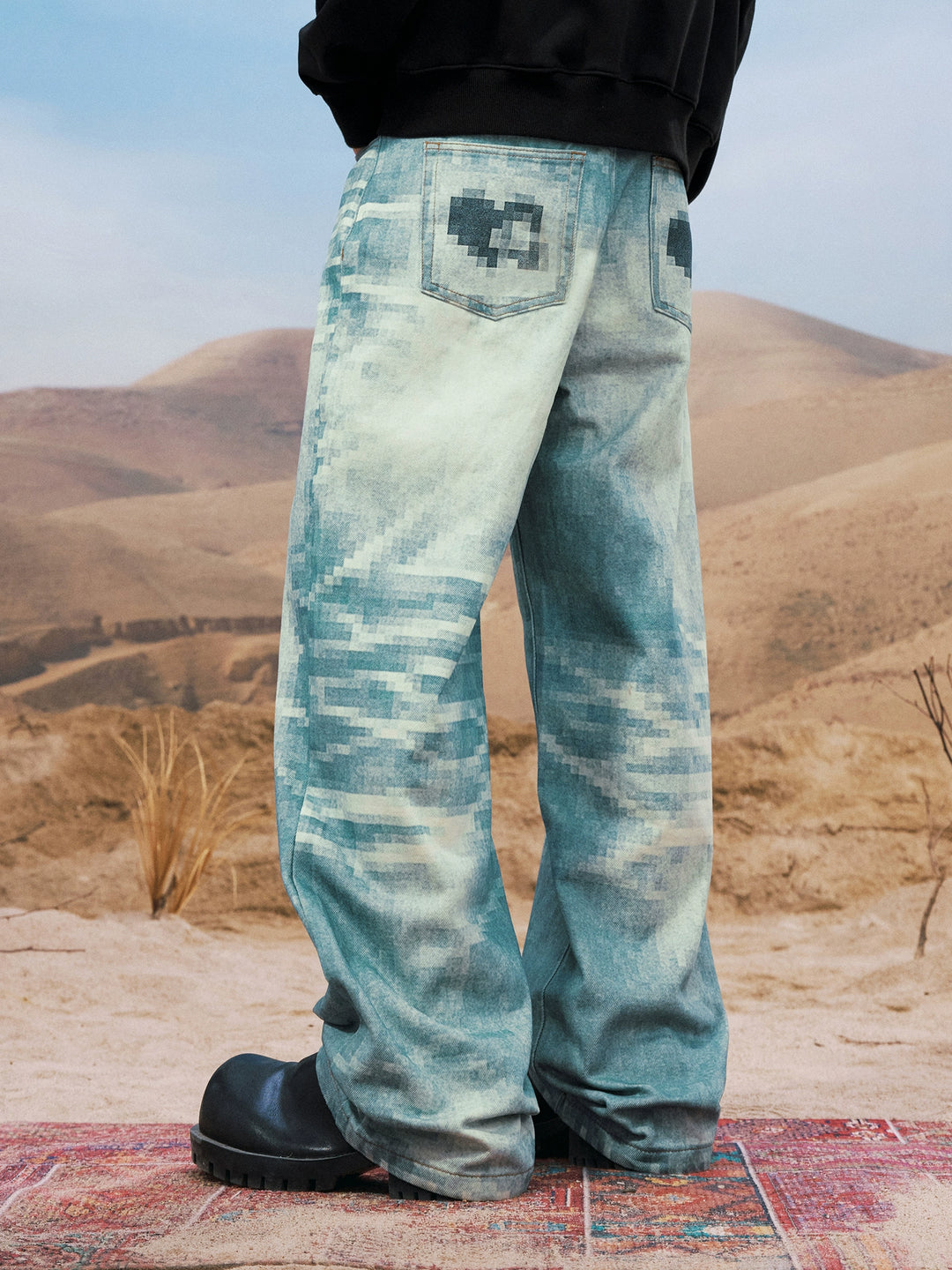 YADcrew 3D Mosaic Print Jeans | Face 3 Face