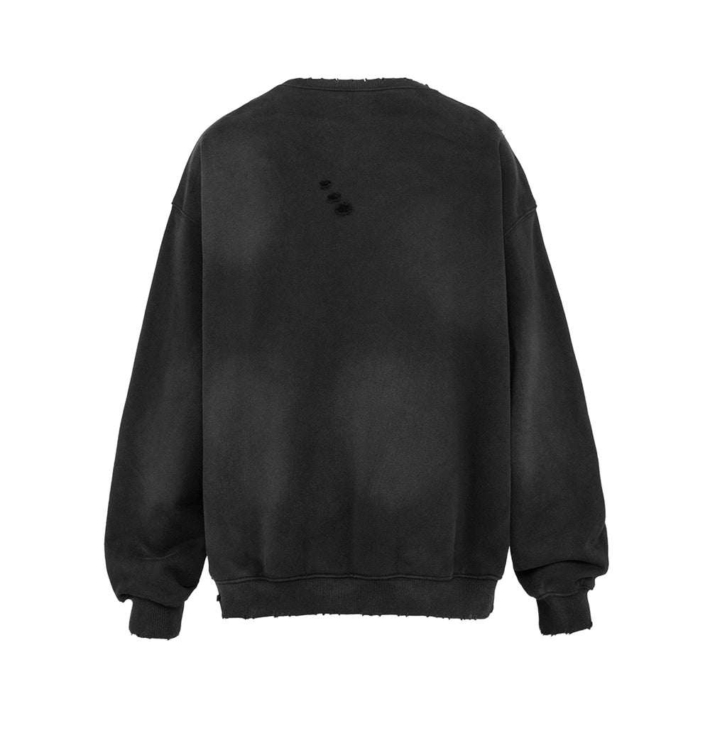 UNDERWATER Mottled Aged Logo Print Sweatshirt