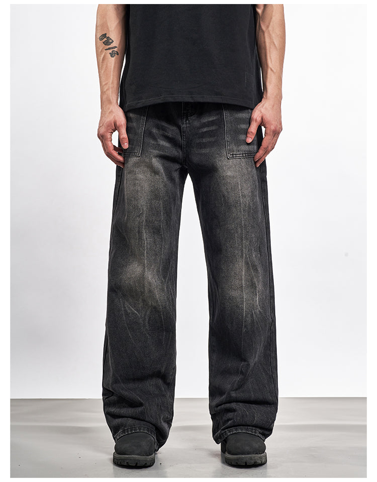 F3F Select Black Washed Patch Pocket Jeans | Face 3 Face