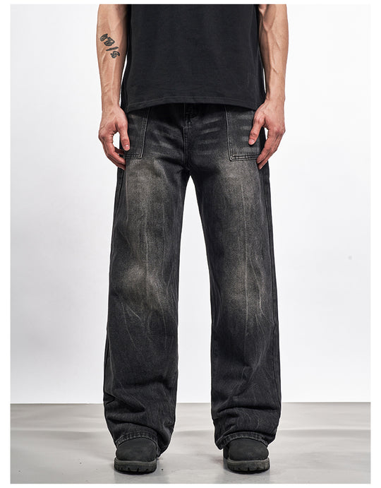 F3F Select Black Washed Patch Pocket Jeans | Face 3 Face