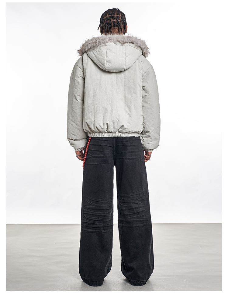 F3F Select Fur Hoodie Puffer Flight Jacket | Face 3 Face