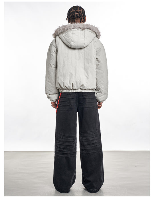 F3F Select Fur Hoodie Puffer Flight Jacket | Face 3 Face