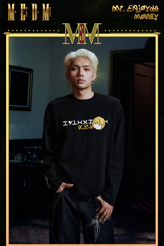 MEDM × HUNTER×HUNTER Character Embroidered Patch Long Sleeve Tee | Face 3 Face