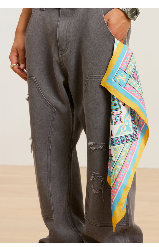 Small Town Kid Geometric Pattern Square Scarf | Face 3 Face