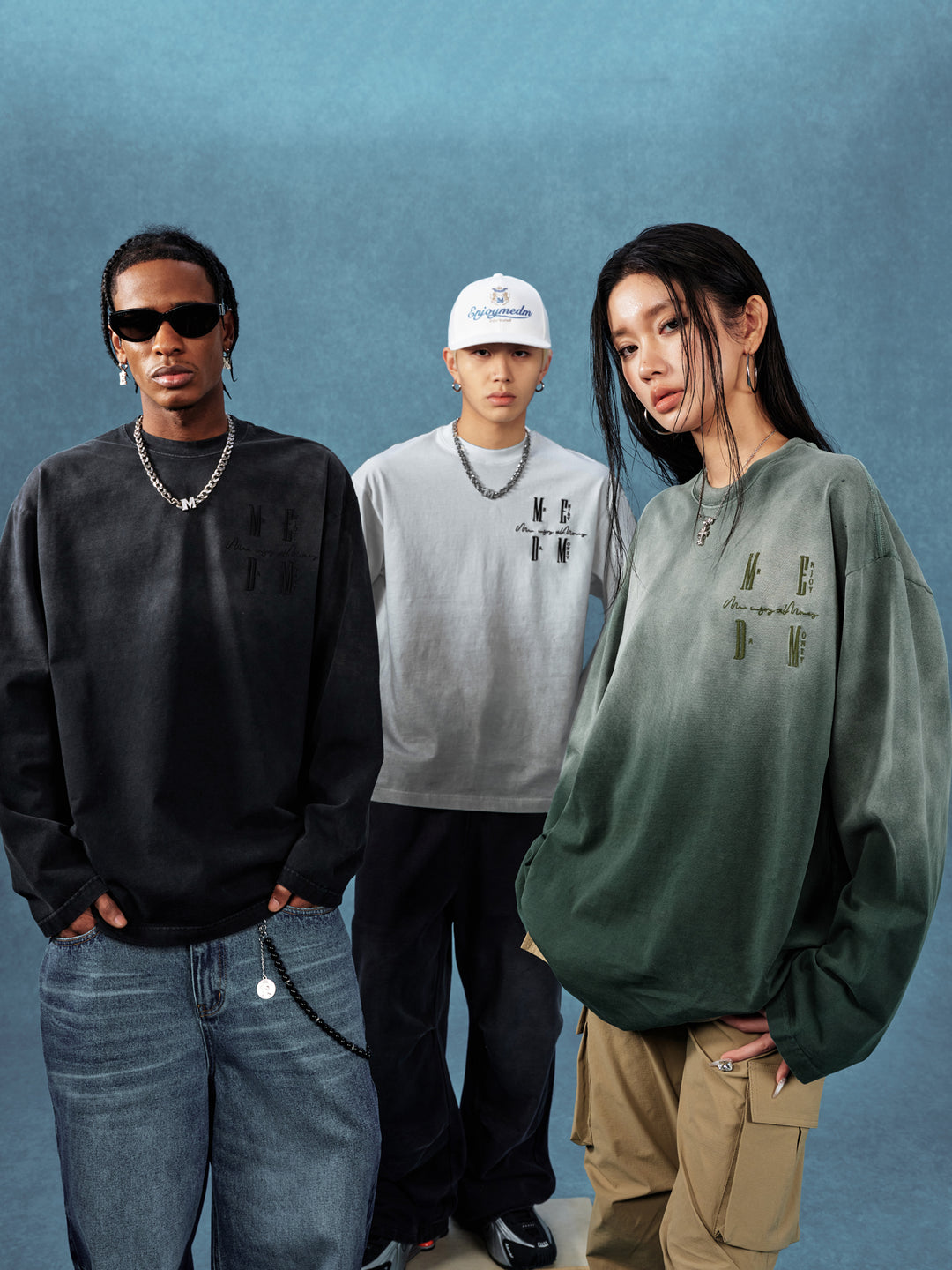 MEDM Gradient Washed Long Sleeve Tee | Face 3 Face