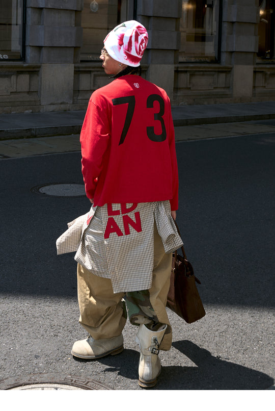 STEEPC Number Print Small Patch Long Sleeve Tee | Face 3 Face