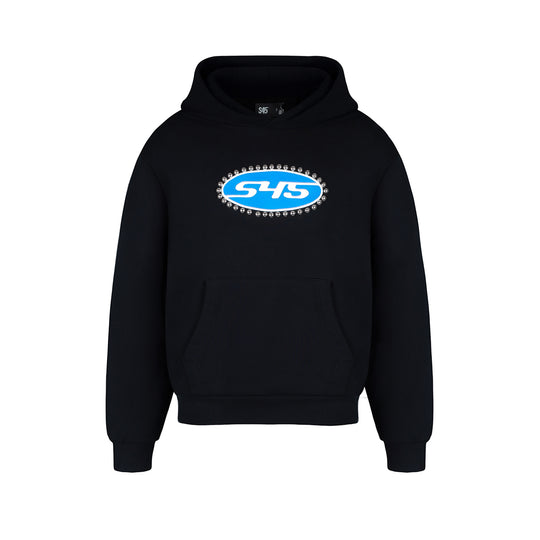 S45 Patch Embroidered Studded Logo Hoodie | Face 3 Face