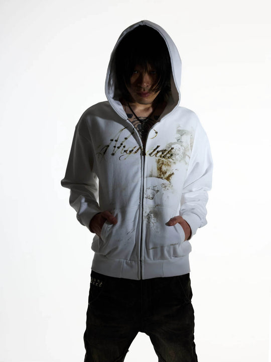 Night Lab Studded Rhinestone Zip Up Hoodie | Face 3 Face