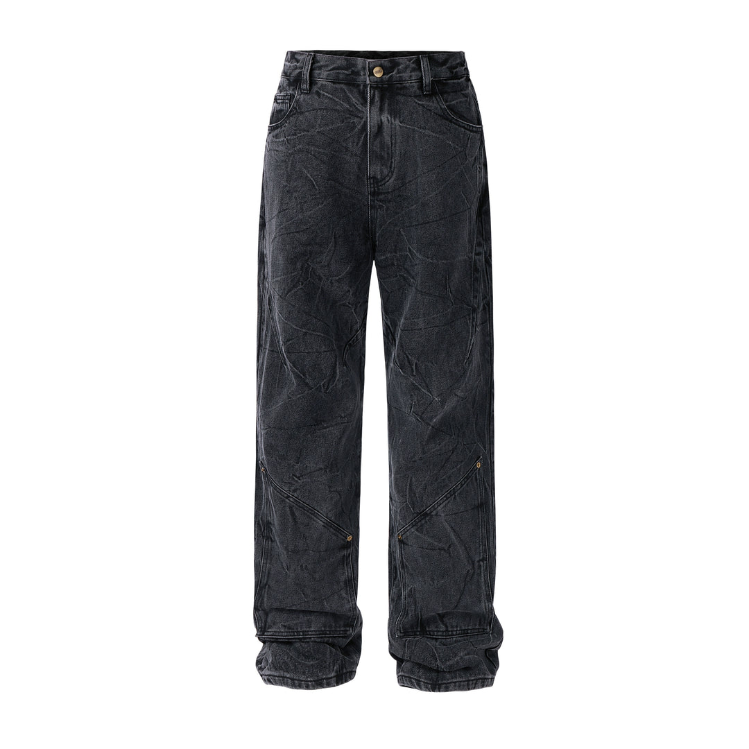 NOVACAM Water Ripple Washed Heavy Distressed Jeans | Face 3 Face