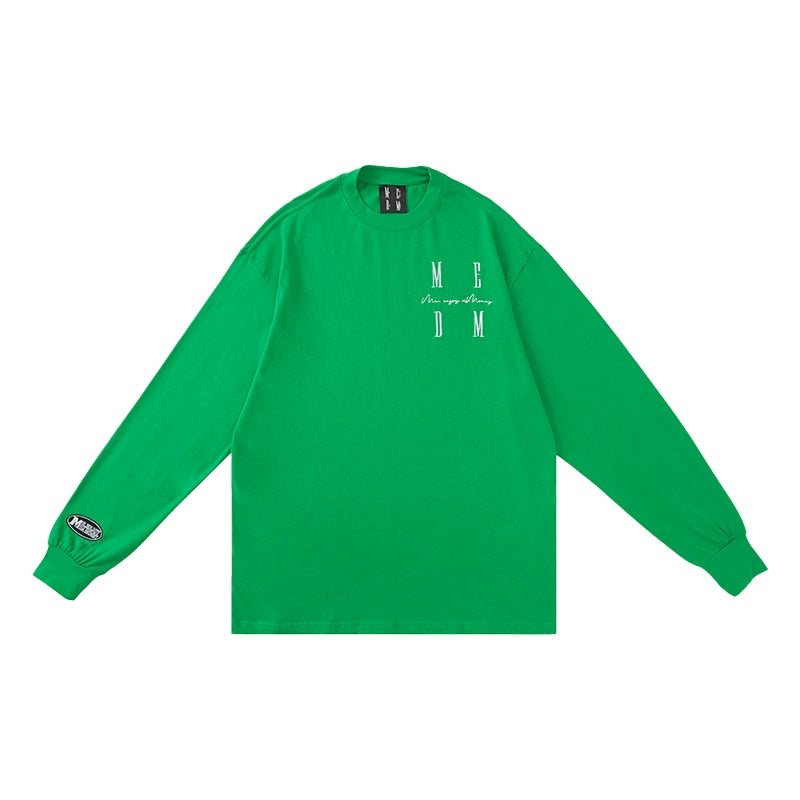 MEDM Standard Logo Embroidered Long Sleeve Tee | Face 3 Face