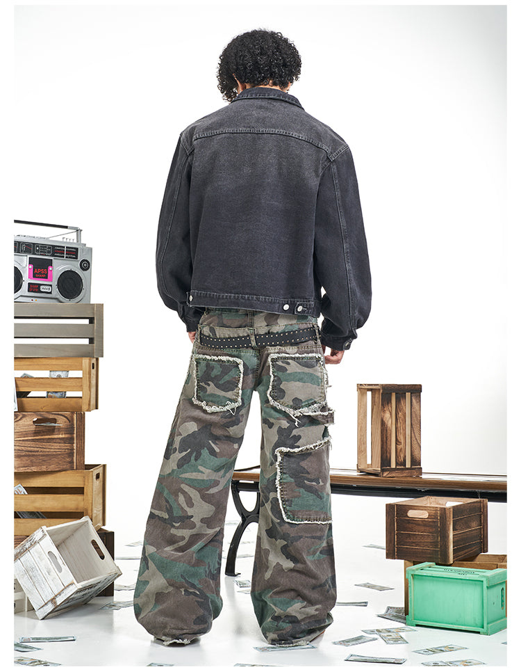 F3F Select Basic Washed Black Denim Jacket | Face 3 Face