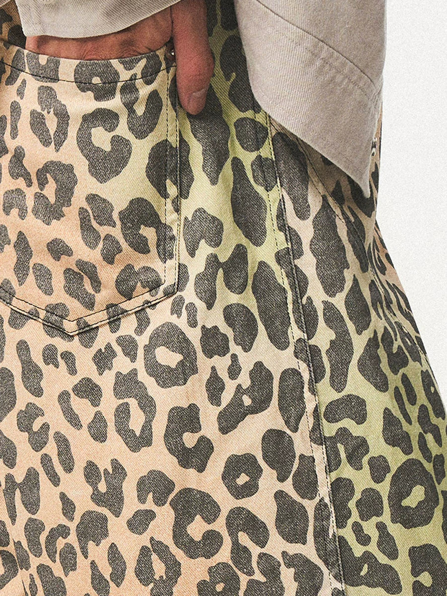 EMPTY REFERENCE Hand Painted Leopard Print Work Pants | Face 3 Face