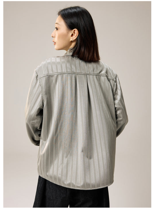 Remedy Silk Striped Long Sleeve Shirt | Face 3 Face
