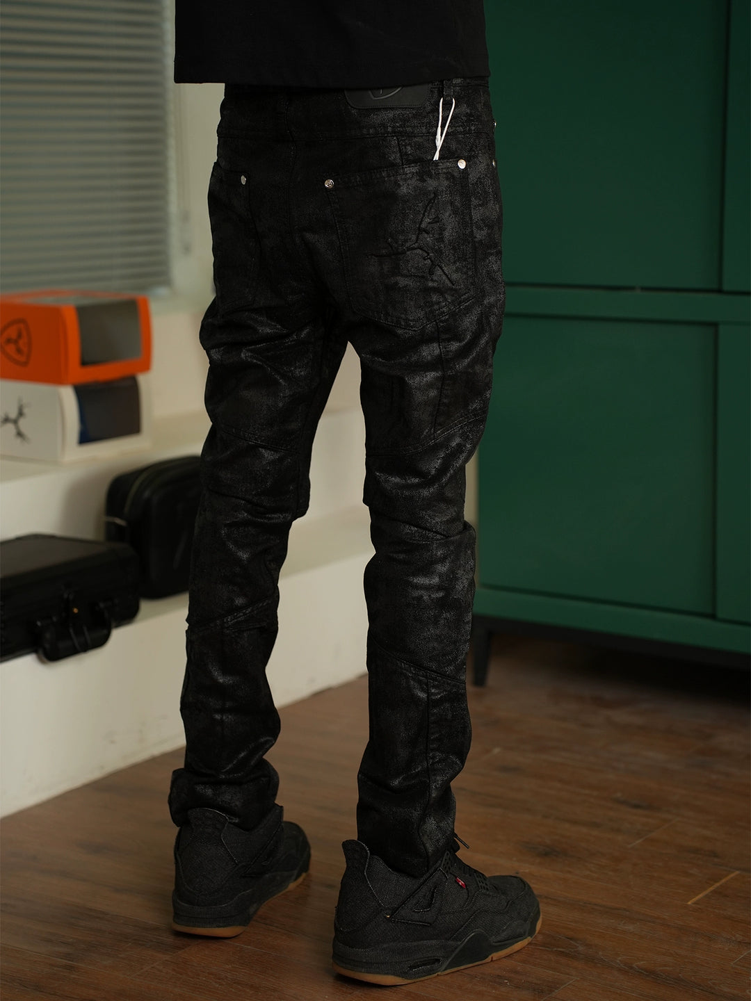 TGFCLUB Coated Wax Slim Fit Jeans | Face 3 Face