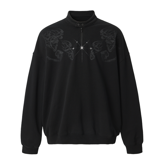 JHYQ Screen Printed Half Zip Sweatshirt