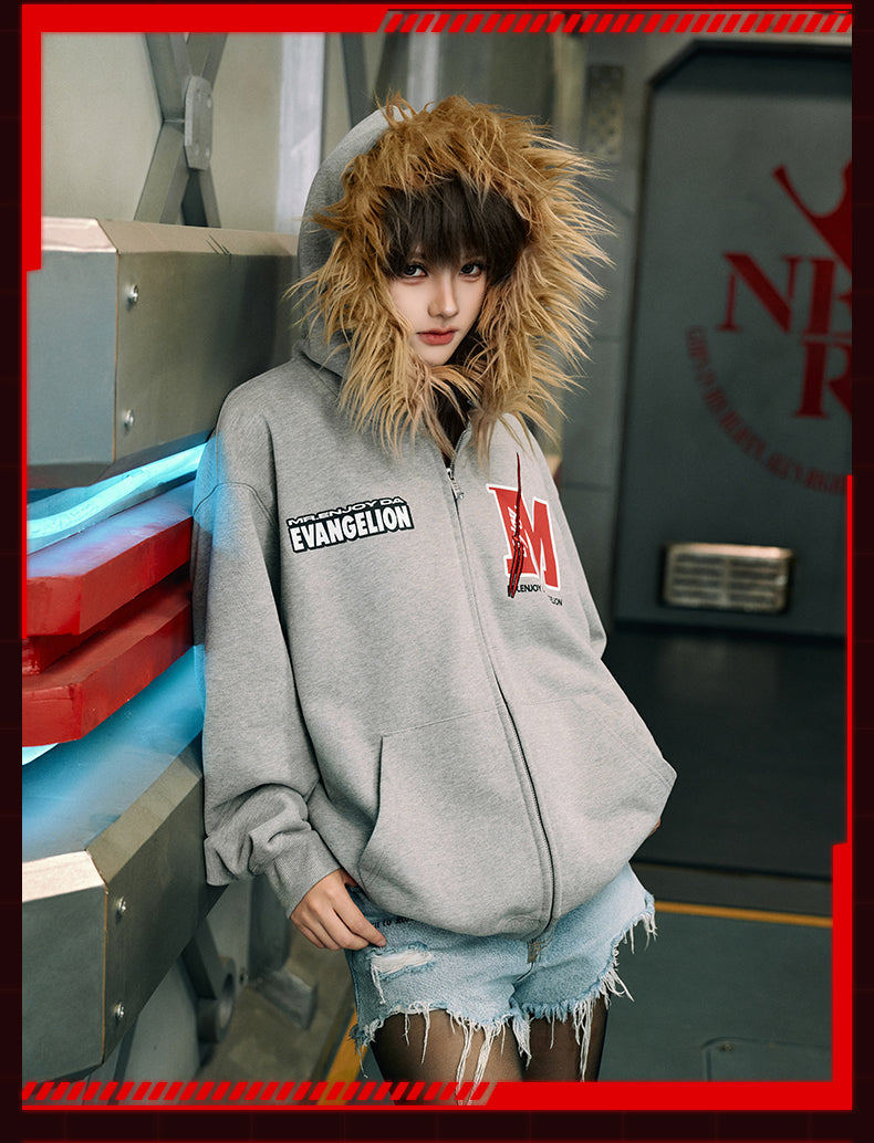 MEDM x EVA Lilith Removable Fur Zip-Up Hoodie | Face 3 Face