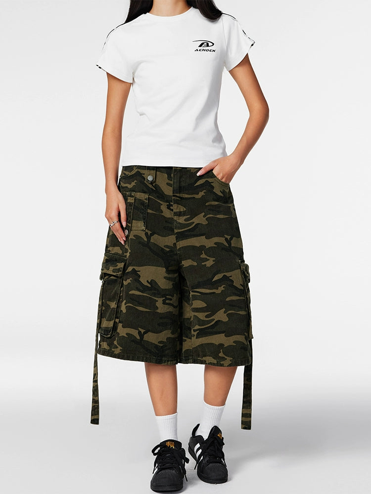 Achock Large Pockets Camouflage Cargo Shorts | Face 3 Face