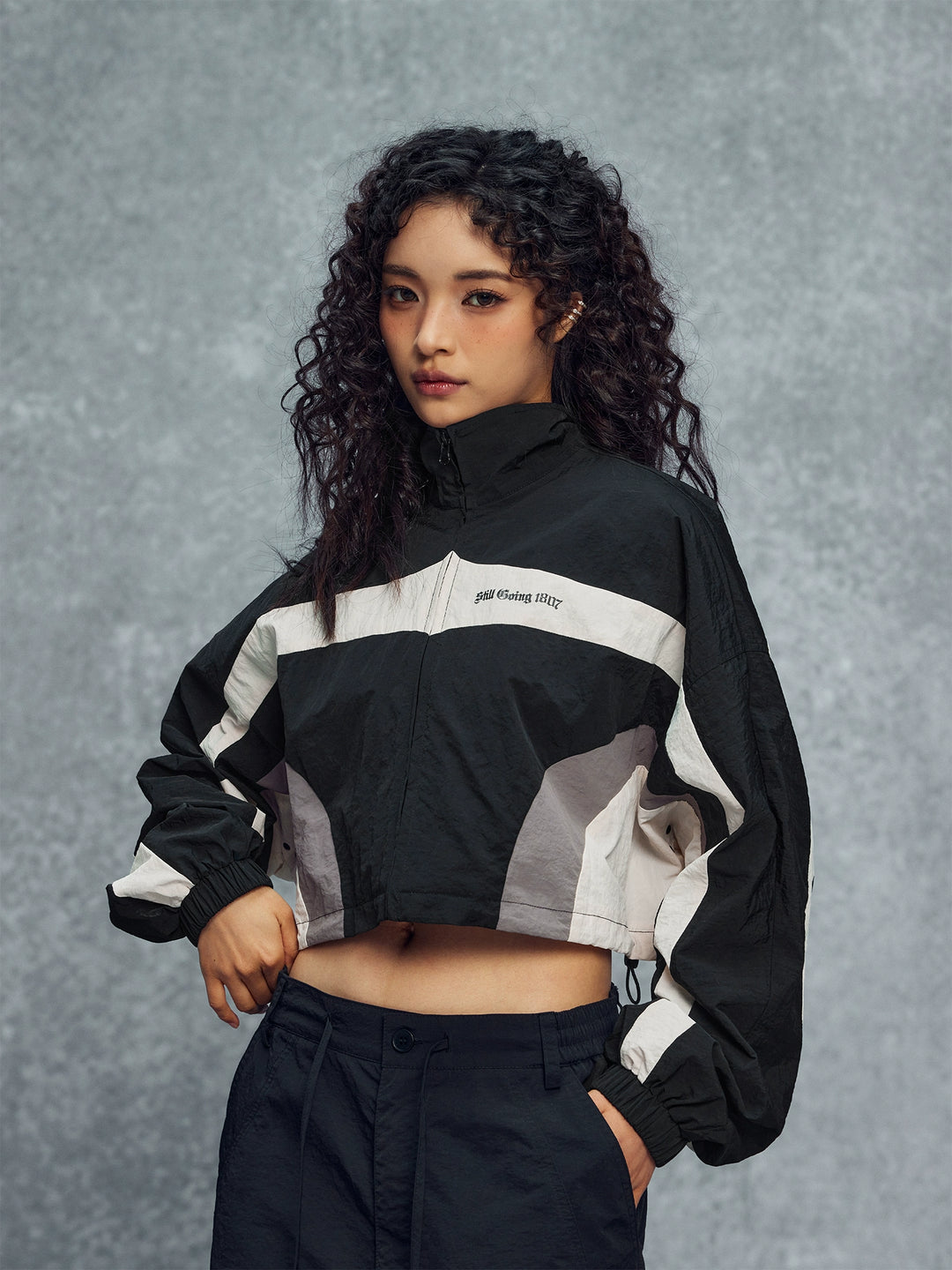 1807 Colorblock Cropped Track Jacket | Face 3 Face