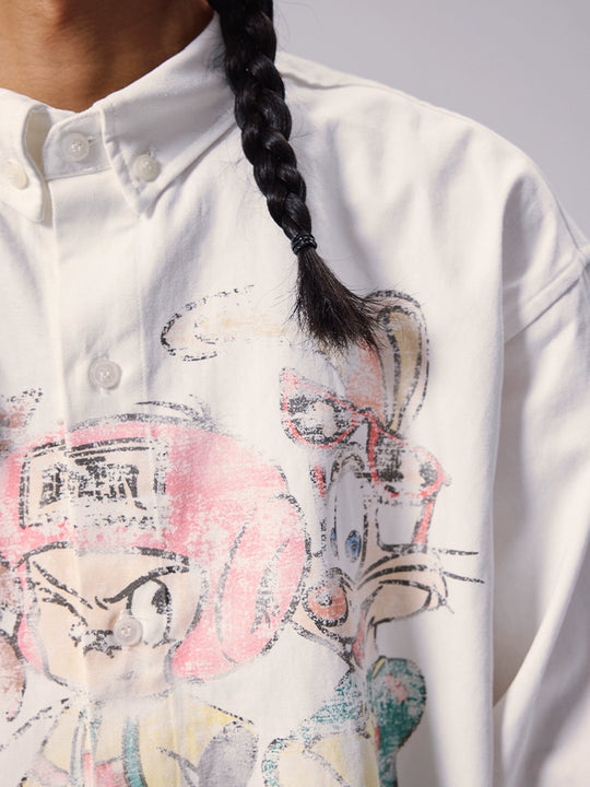 Remedy Cartoon Print Long Sleeve Shirt | Face 3 Face