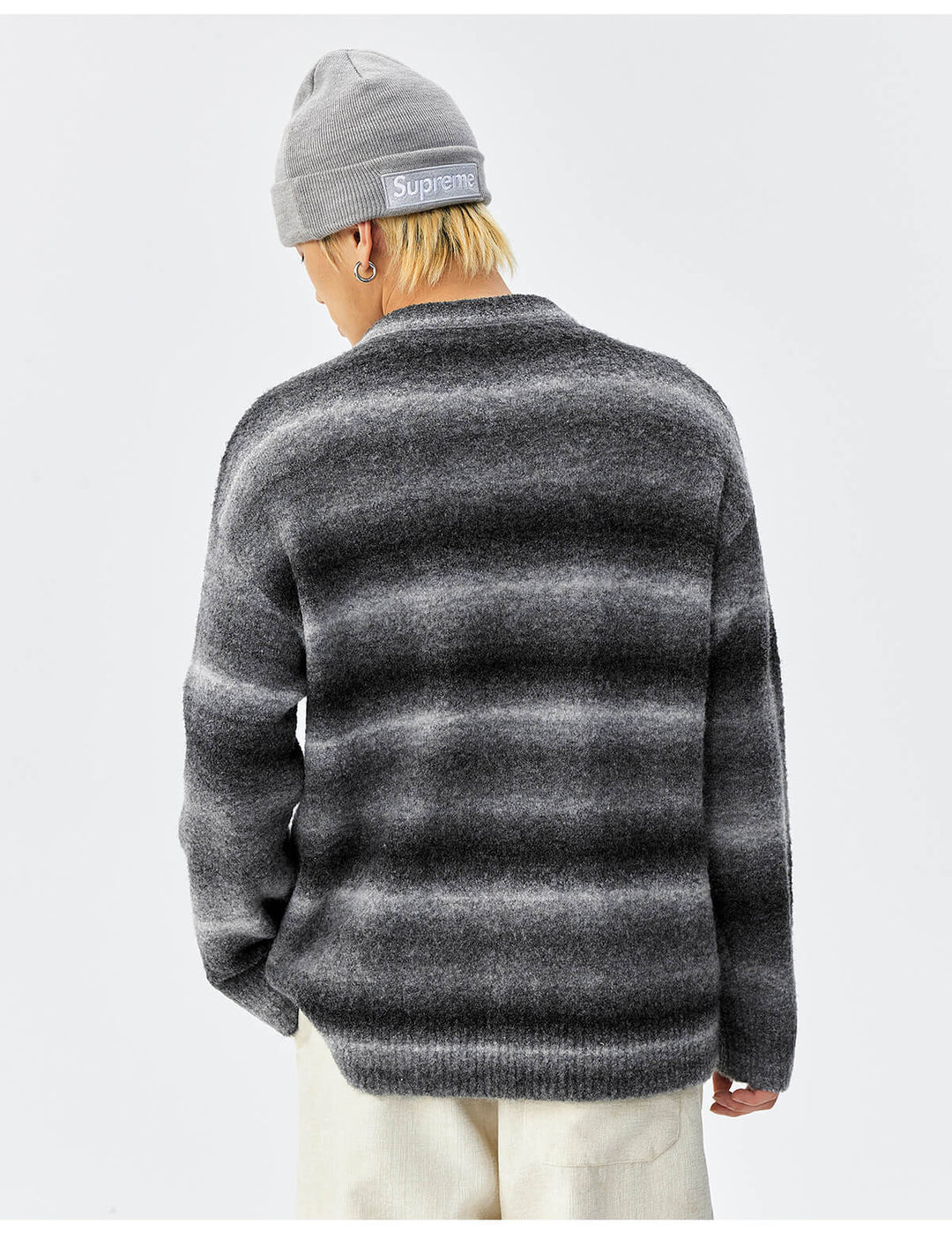 MEDM Logo Patch Rainbow Gradient Knit Sweater | Face 3 Face