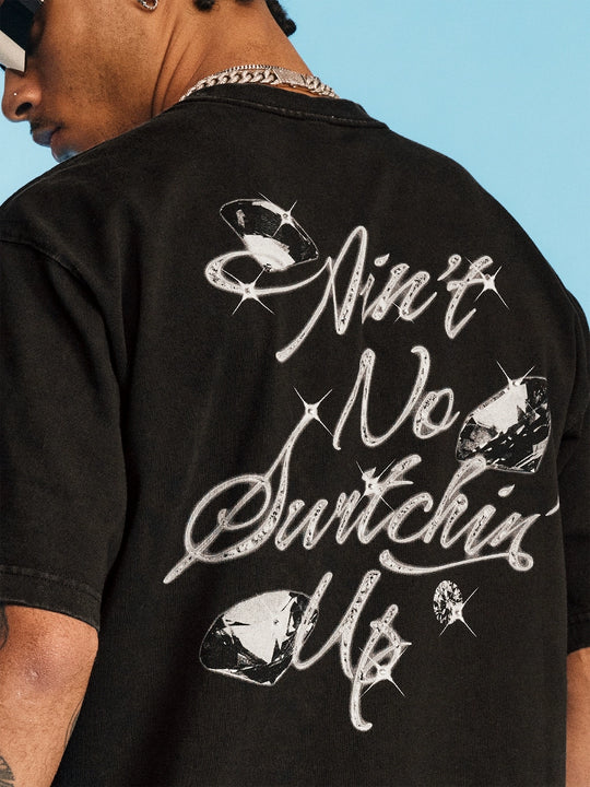 1807 SWAROVSKI Crystal Printed Washed Tee | Face 3 Face