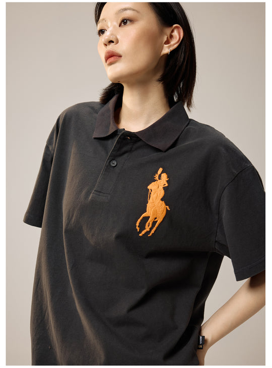 Remedy Cocktail Glass Girl Embroidery Polo Shirt | Face 3 Face