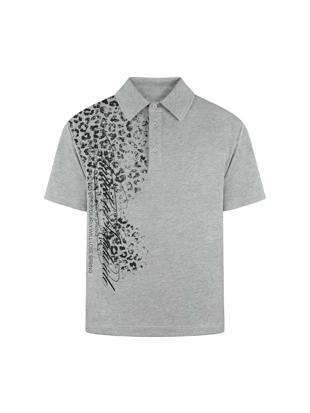 ANTIDOTE Faded Leopard Print Short Sleeve Polo