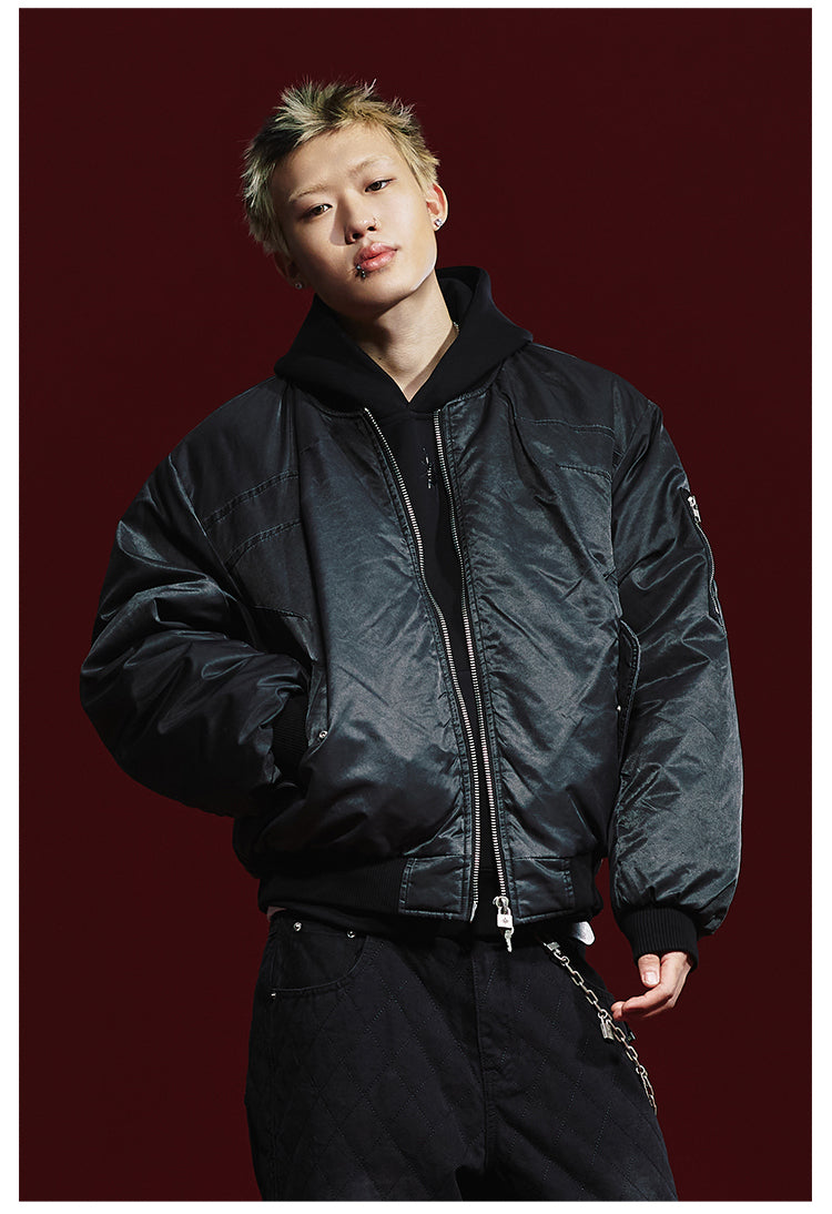 Remedy Pleated Back Design MA-1 Bomber Jacket | Face 3 Face