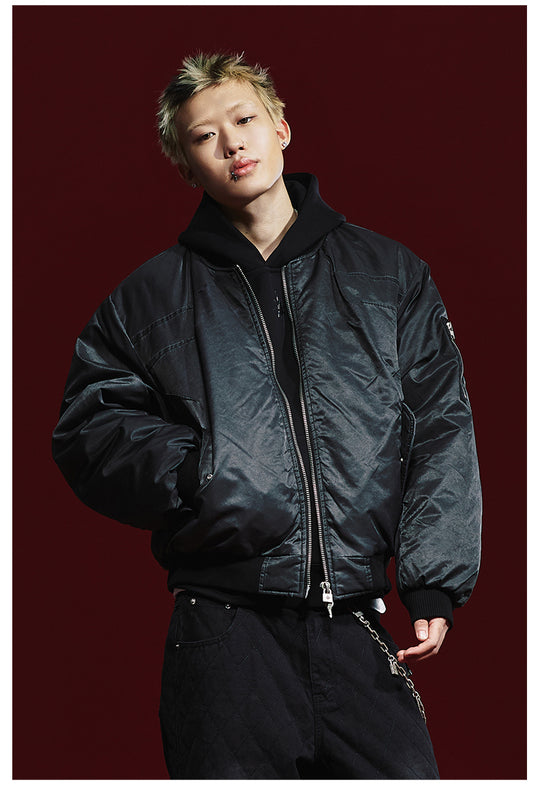 Remedy Pleated Back Design MA-1 Bomber Jacket | Face 3 Face