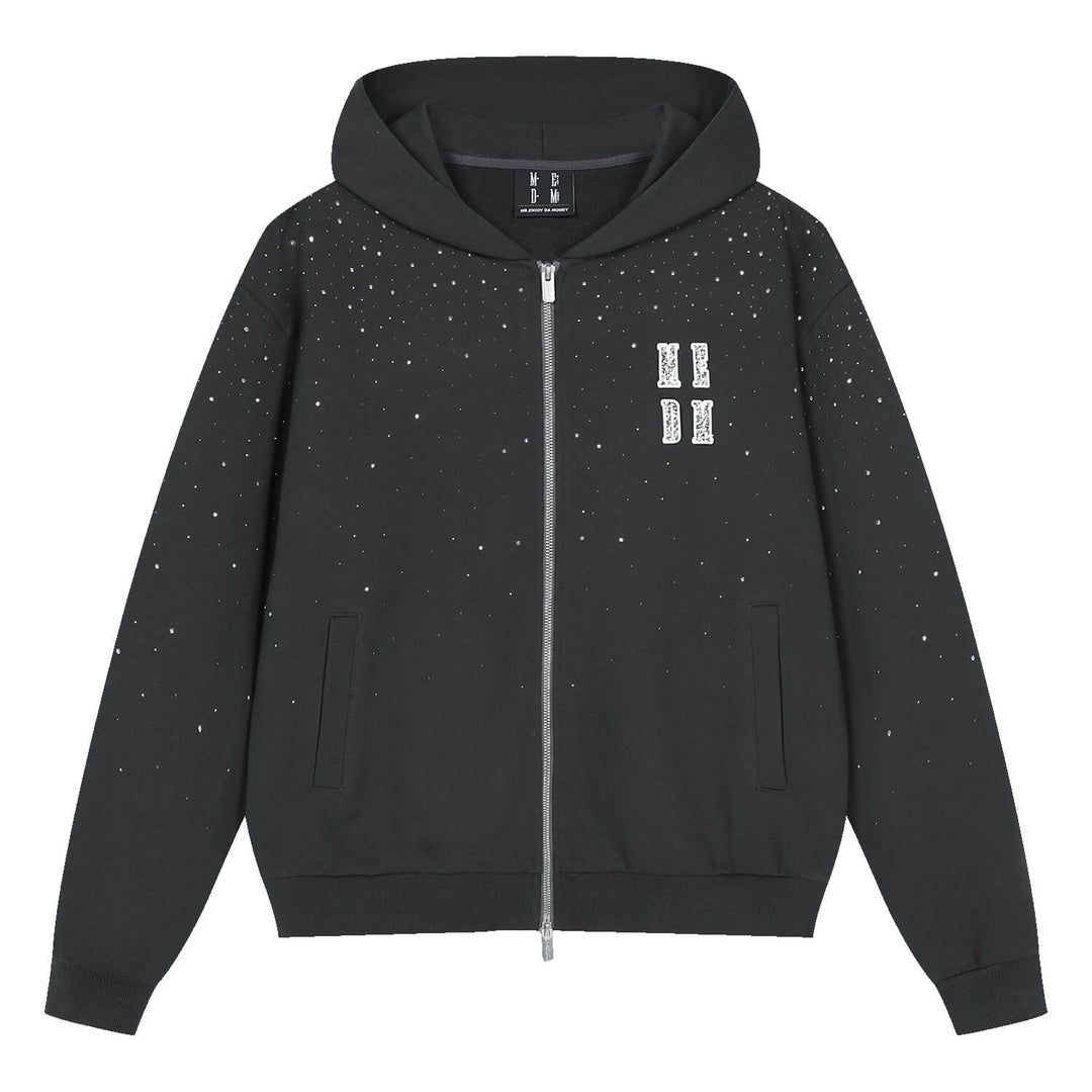 MEDM Starry Sky Rhinestone Zip Up Hoodie | Face 3 Face