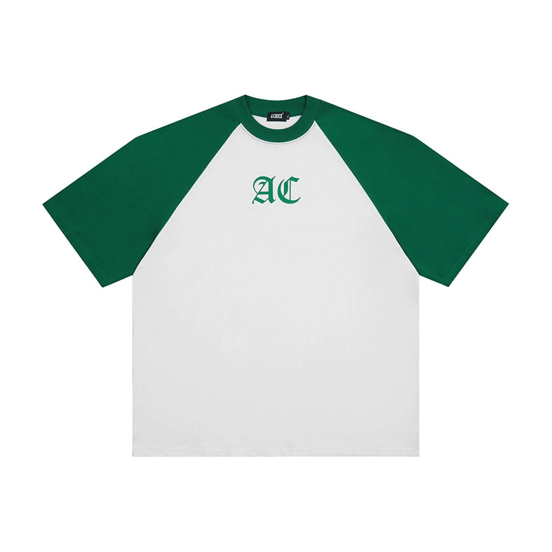 AC Logo Print Raglan Sleeve Tee | Face 3 Face