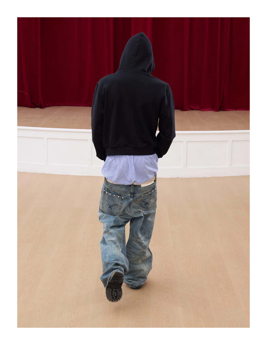 KARMANISTIC Rhinestone Embellished Slogan Print Hoodie | Face 3 Face