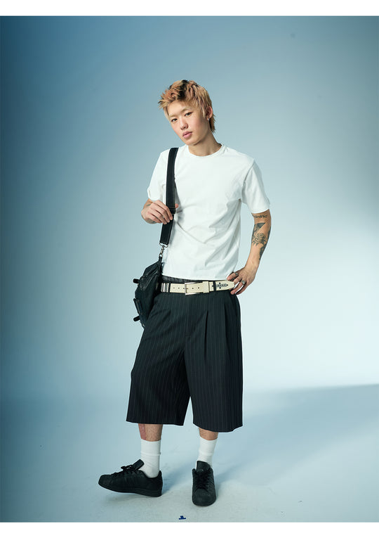 EVILKNIGHT(EK) Dark Pinstripe Suit Shorts | Face 3 Face