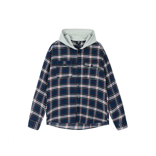 Achock Plaid Hooded Long Sleeved Shirt | Face 3 Face