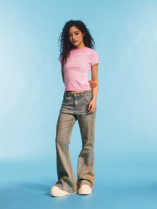 1807 Washed Cropped Slim Tee | Face 3 Face