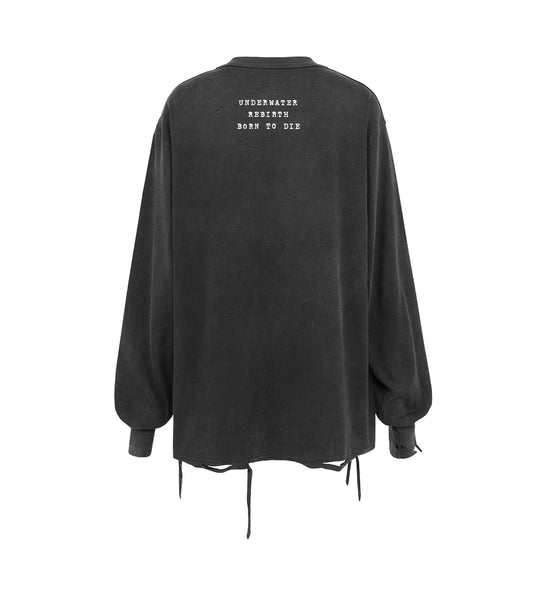 UNDERWATER Cemetery Printed Long Sleeve Tee