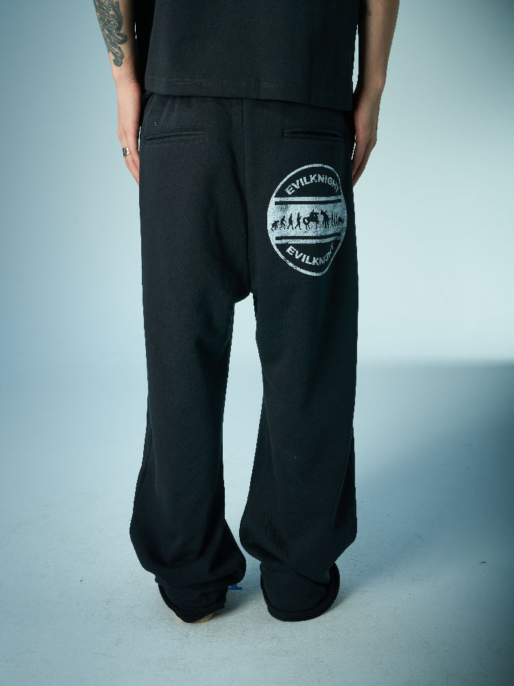 EVILKNIGHT(EK) Two-Tone Printed Baggy Sweatpants | Face 3 Face