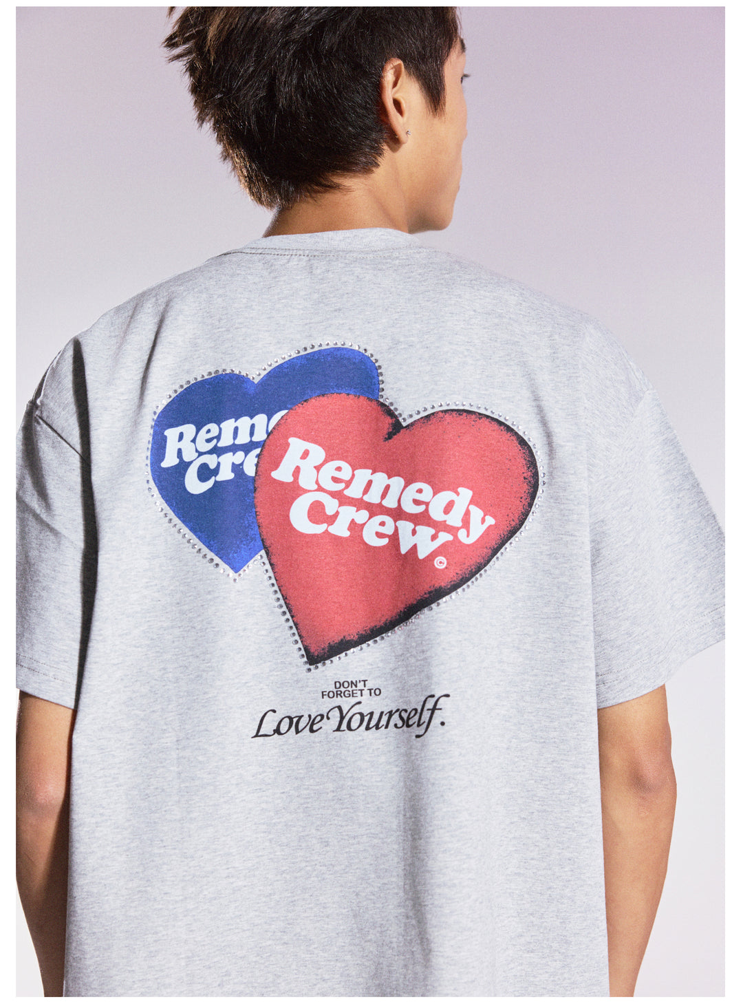 Remedy Blue and Red Love Heart Rhinestone Tee | Face 3 Face