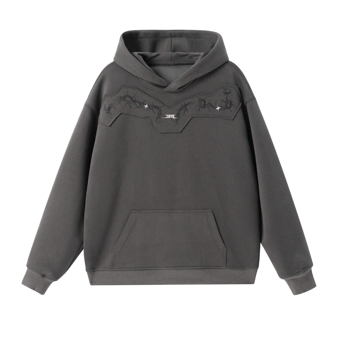 JHYQ Thorn Print 3D Patch Hoodie | Face 3 Face