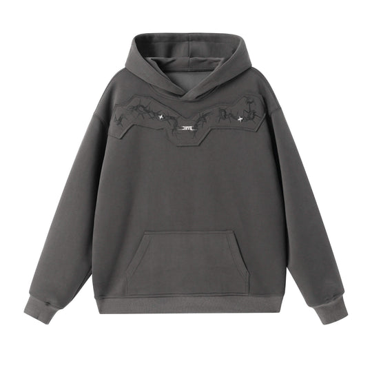 JHYQ Thorn Print 3D Patch Hoodie | Face 3 Face