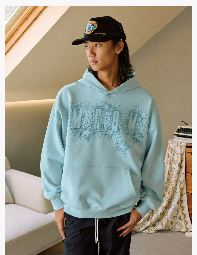 MEDM Rhinestone Star & Logo Hoodie | Face 3 Face