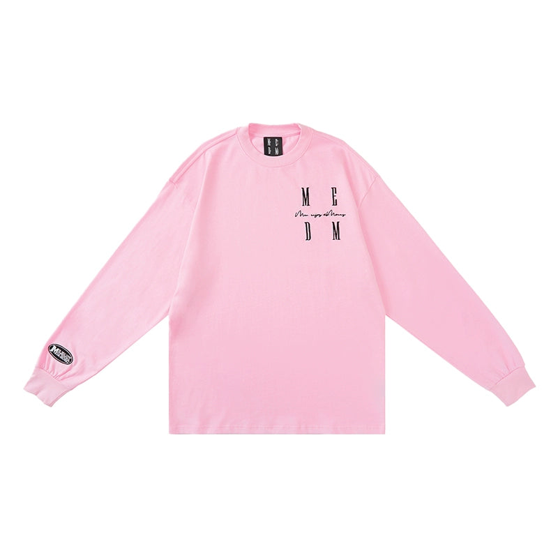MEDM Standard Logo Embroidered Long Sleeve Tee | Face 3 Face