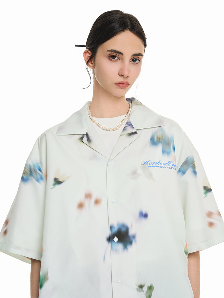 Harsh and Cruel Floral Oil Painting Cuban Shirt | Face 3 Face