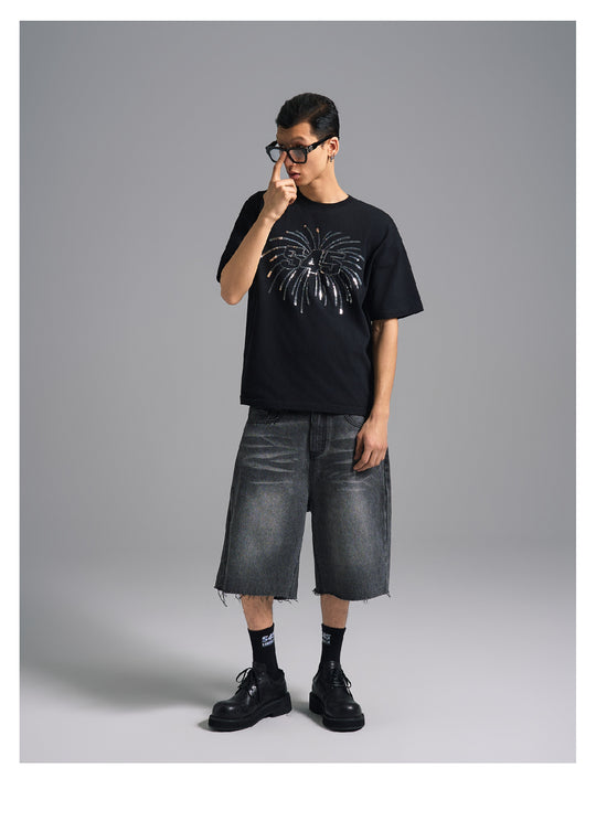 S45 Sequin Fireworks Logo Tee | Face 3 Face