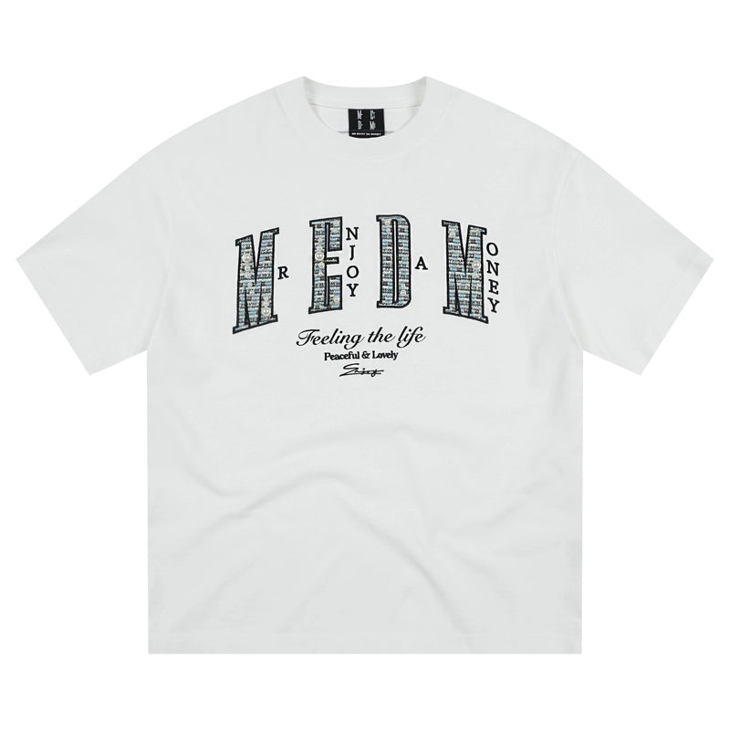 MEDM Patch Embroidered Pearl Tee | Face 3 Face