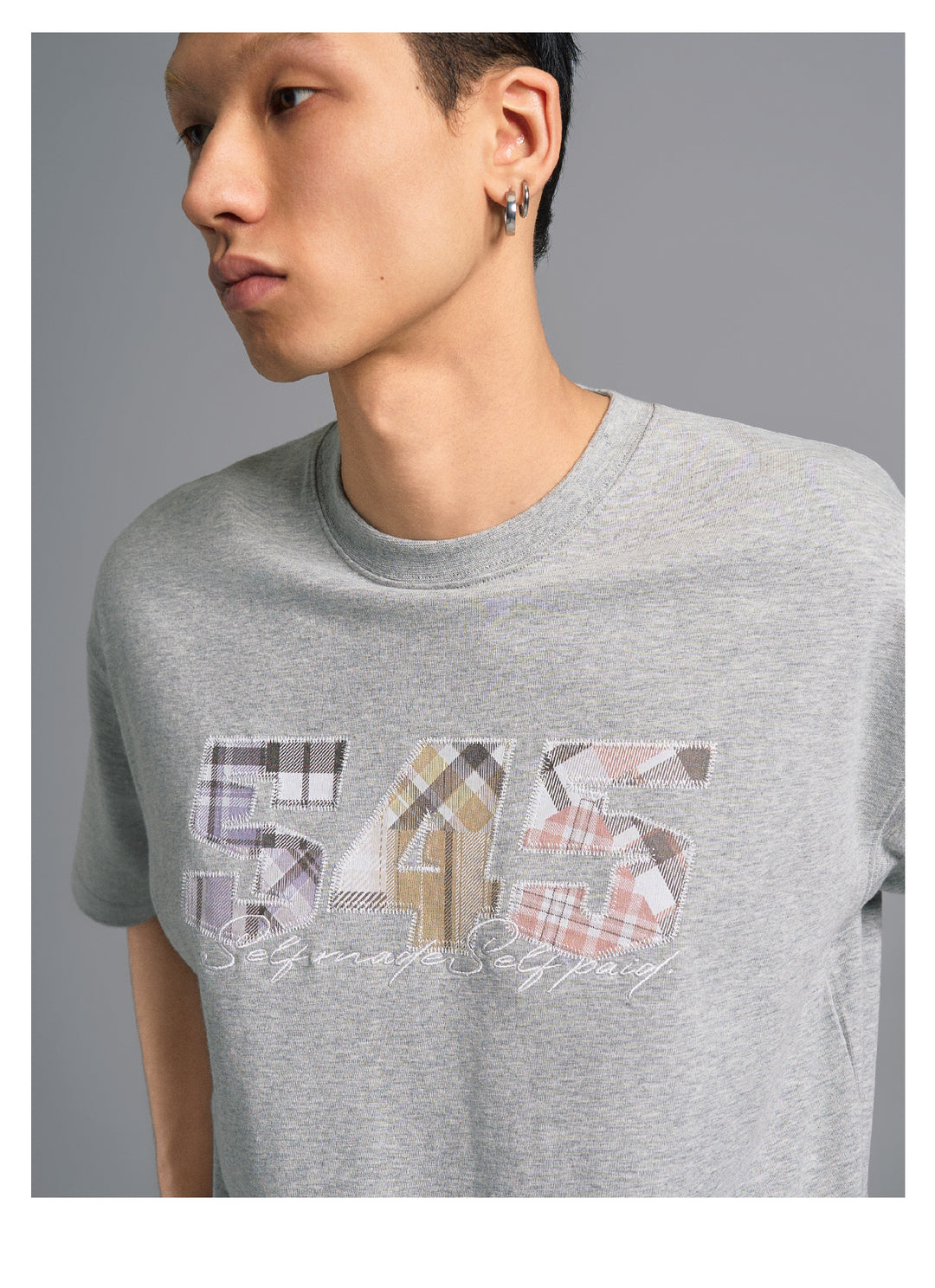 S45 Plaid Logo Patch Embroidery Tee | Face 3 Face